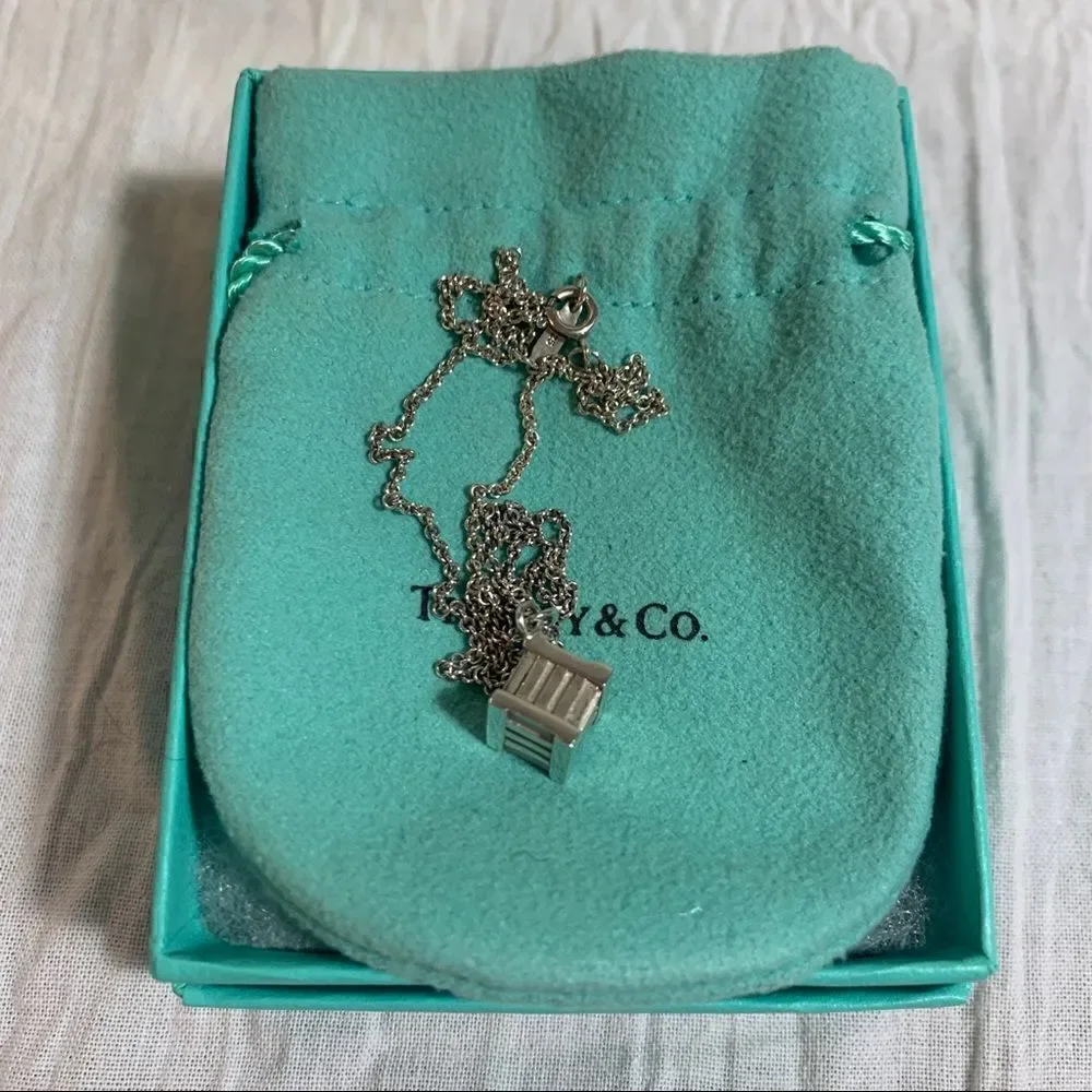TIffany & Co. Atlas Cube Necklace - Silver